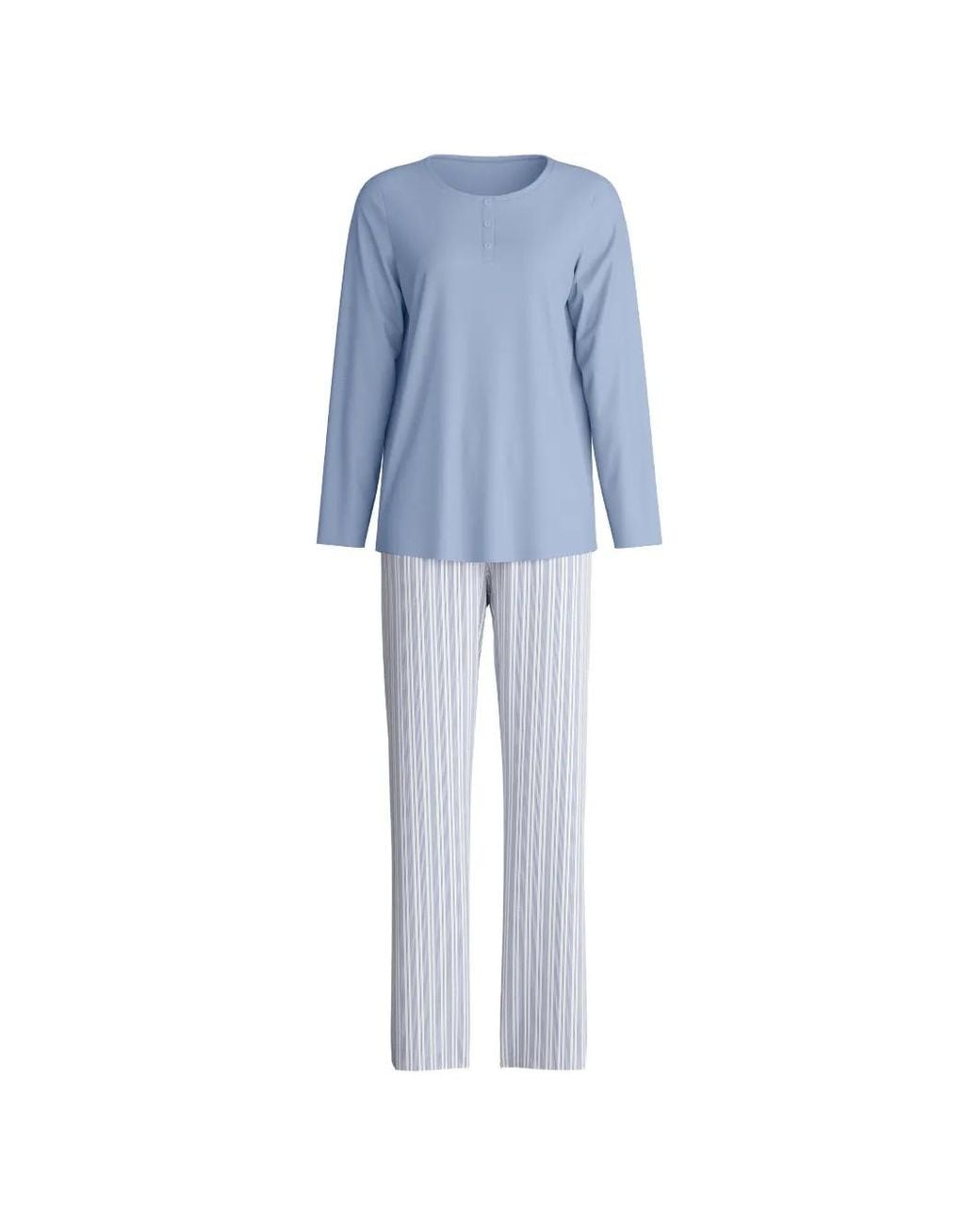Calida Blue Striped-Pattern Pajamas Set