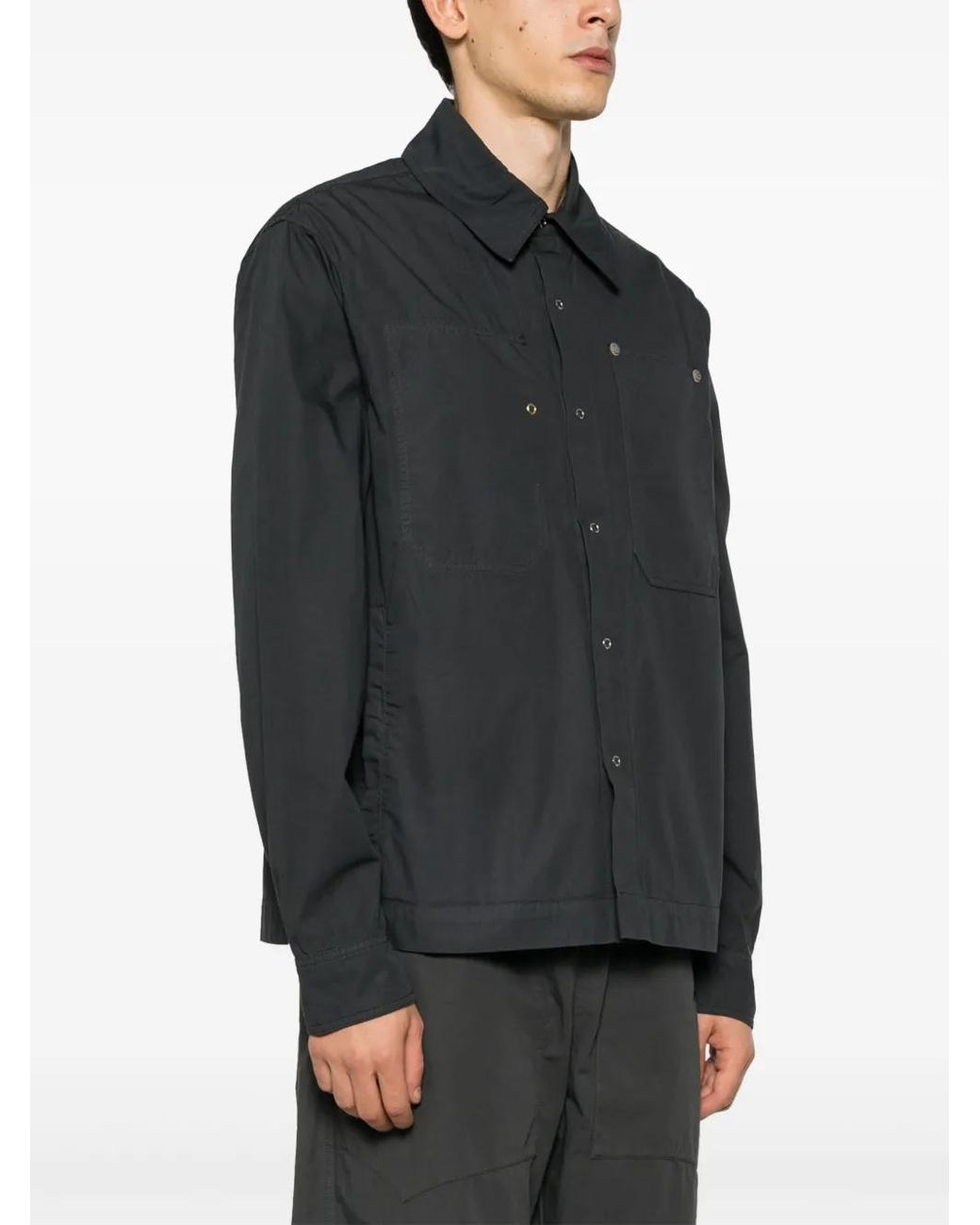 Objects IV Life Shell Katoenen Shirtjack in het Black