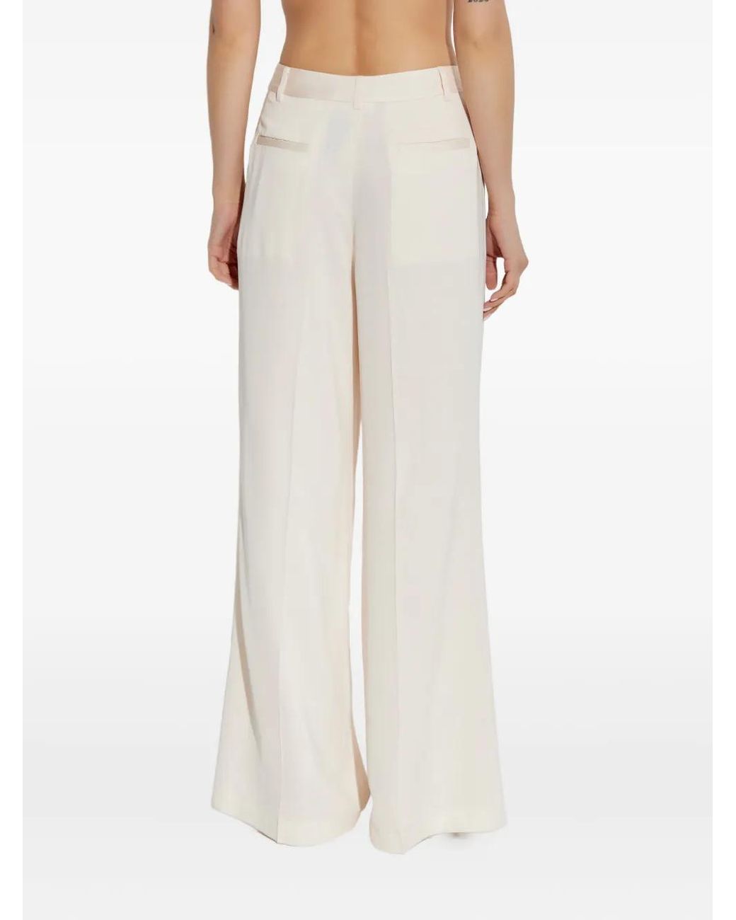 IRO White Satin-Finish Trousers