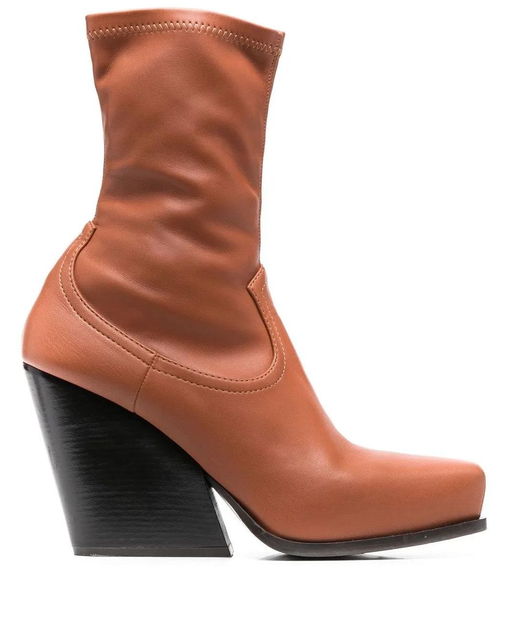 Stella McCartney Brown Cowboy Stretch Ankle Boots