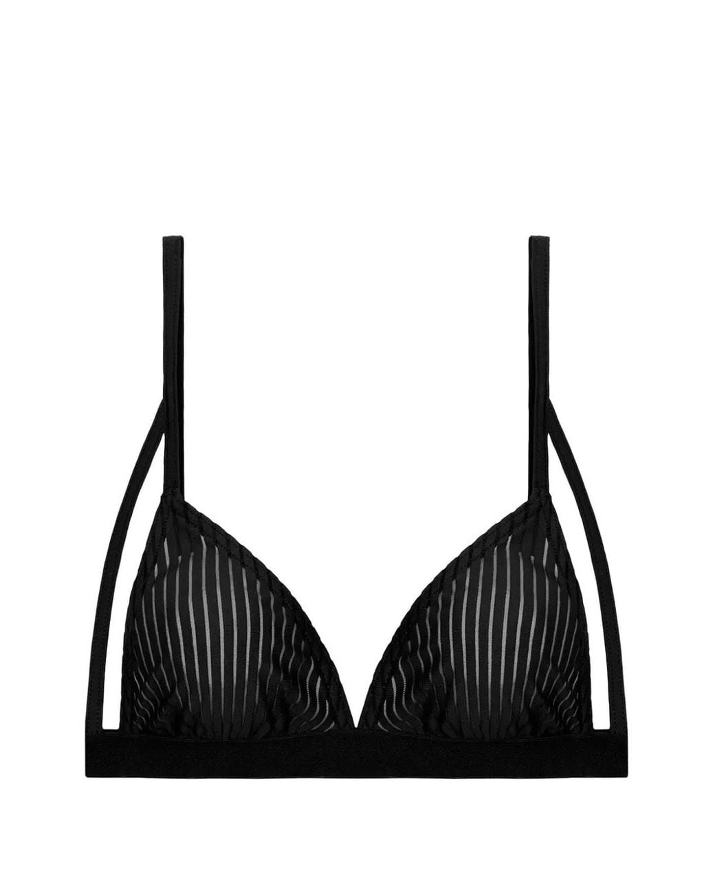Undress Black Be True Sheer-Stripe Bra