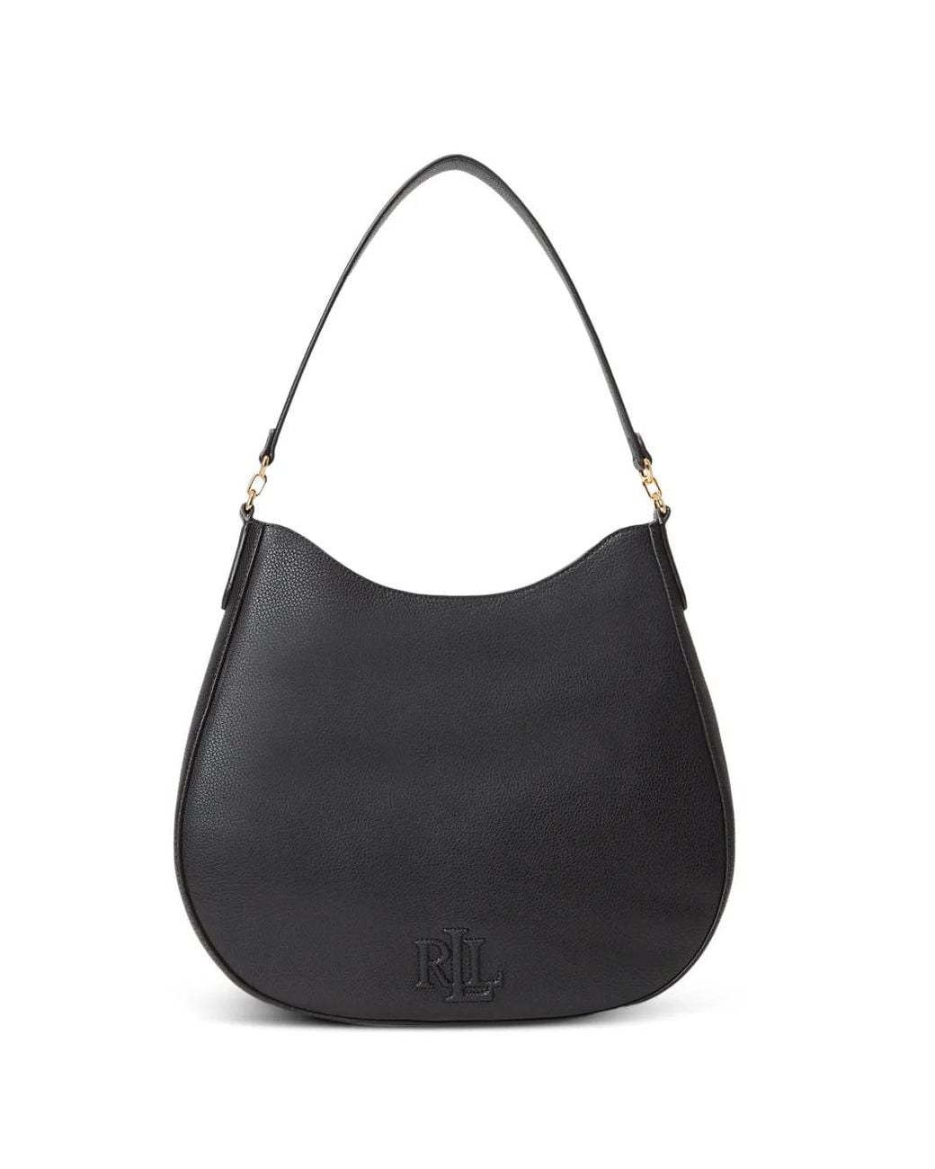 Ralph Lauren Black Sac Porté Épaule À Logo Embossé