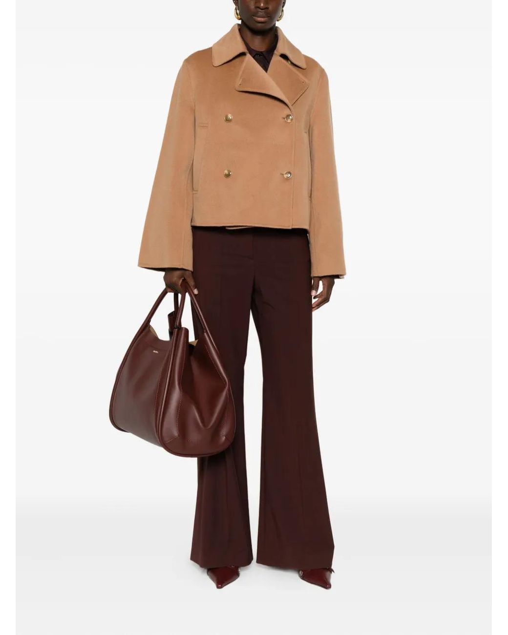 Semicouture Natural Double-Breasted Peacoat