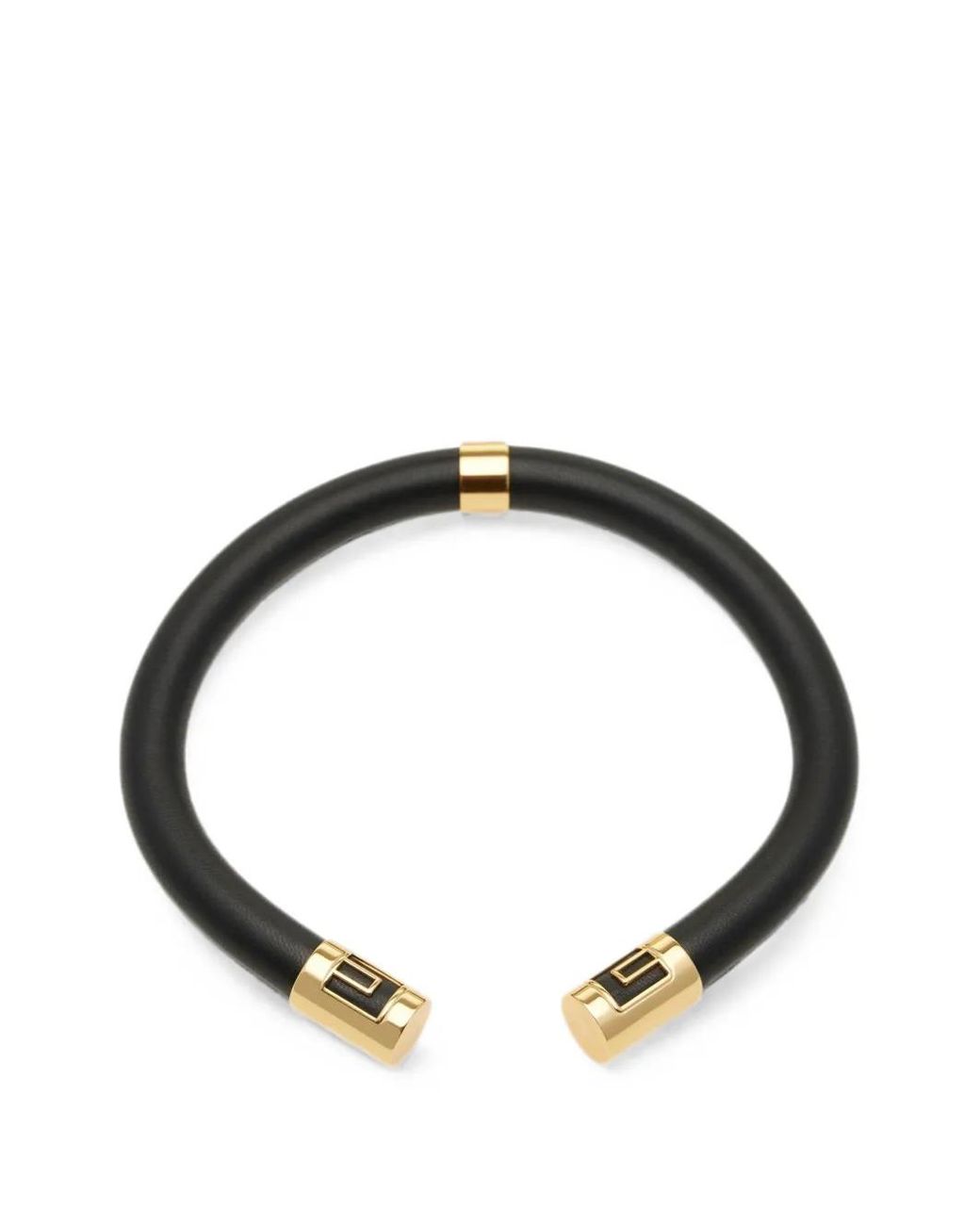 Elisabetta Franchi Black Tube Necklace With Logos