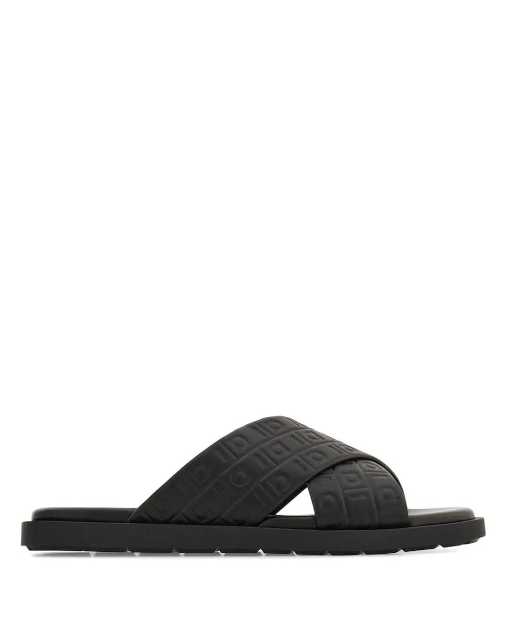 Ferragamo Black Monogram Sandals for men