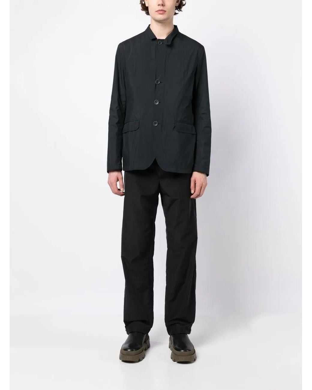 Herno Blue Button-Front Bomber Jacket for men