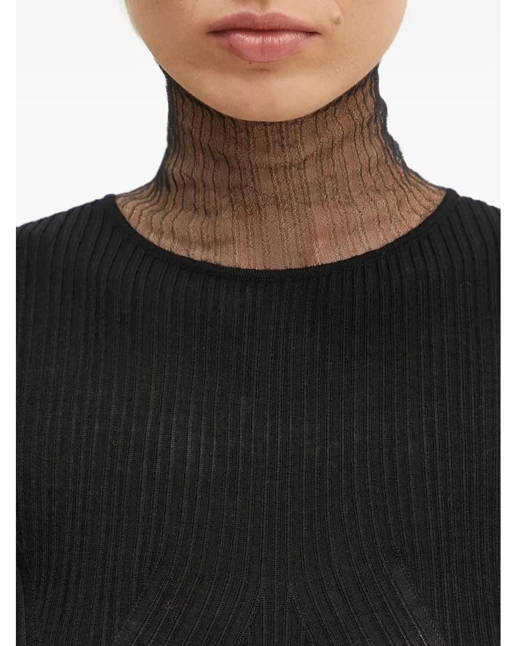 Sportmax Black Derris Ribbed Knitted Top