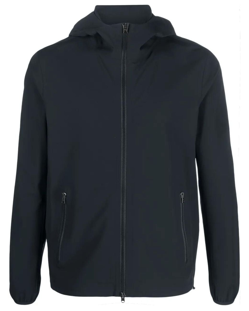 Herno Blue Zip-Up Hooded Bomber Jacket for men