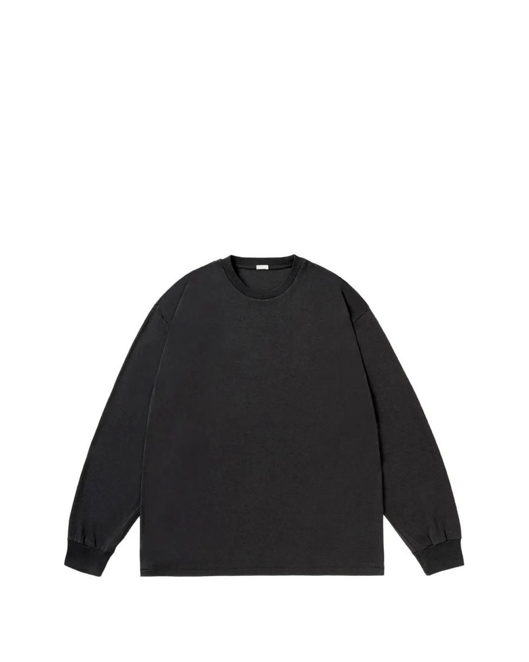 A.PRESSE Black Long-Sleeve Crew Neck Sweatshirt for men