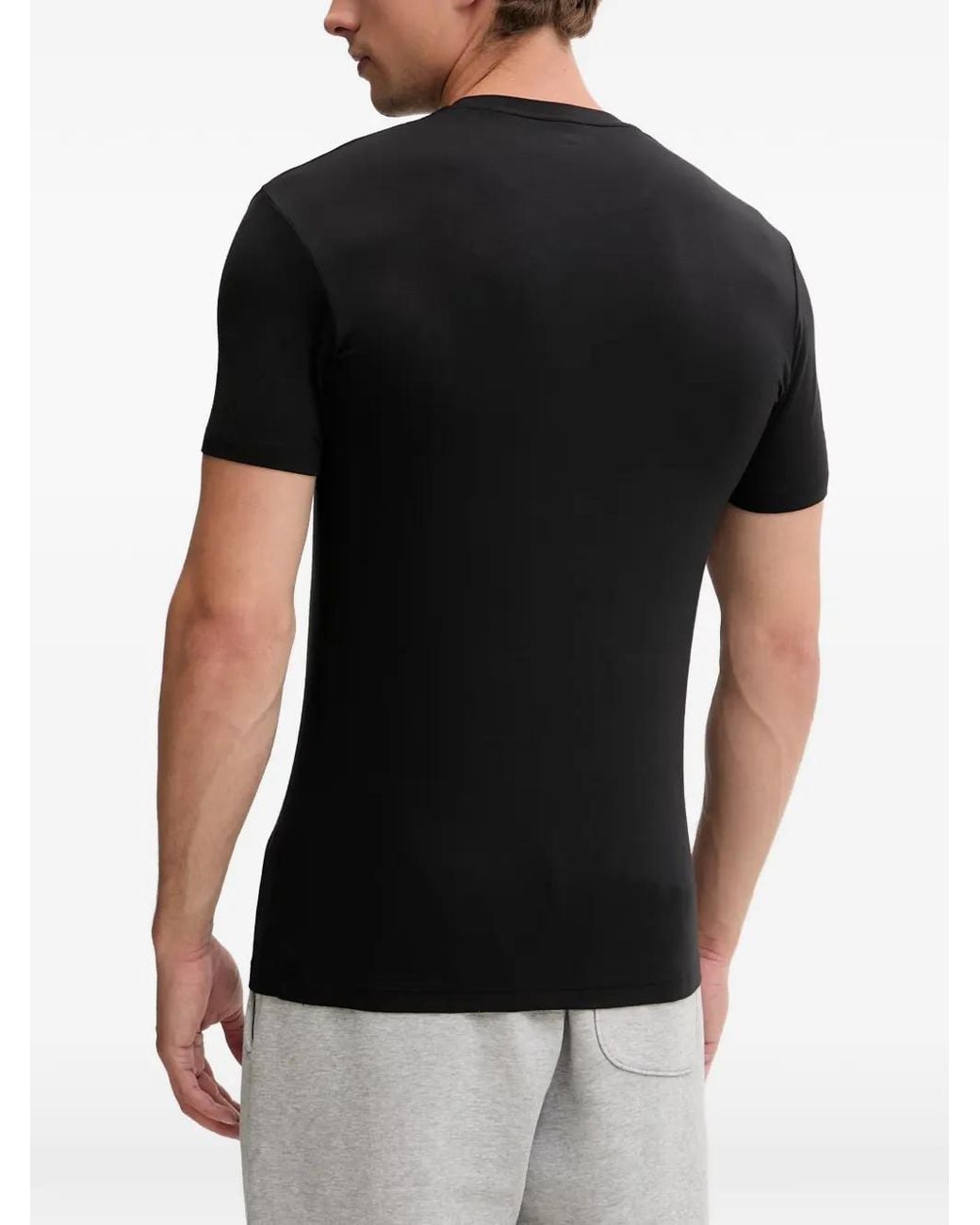 Emporio Armani Black Logo-Print T-Shirt (Set Of Two) for men