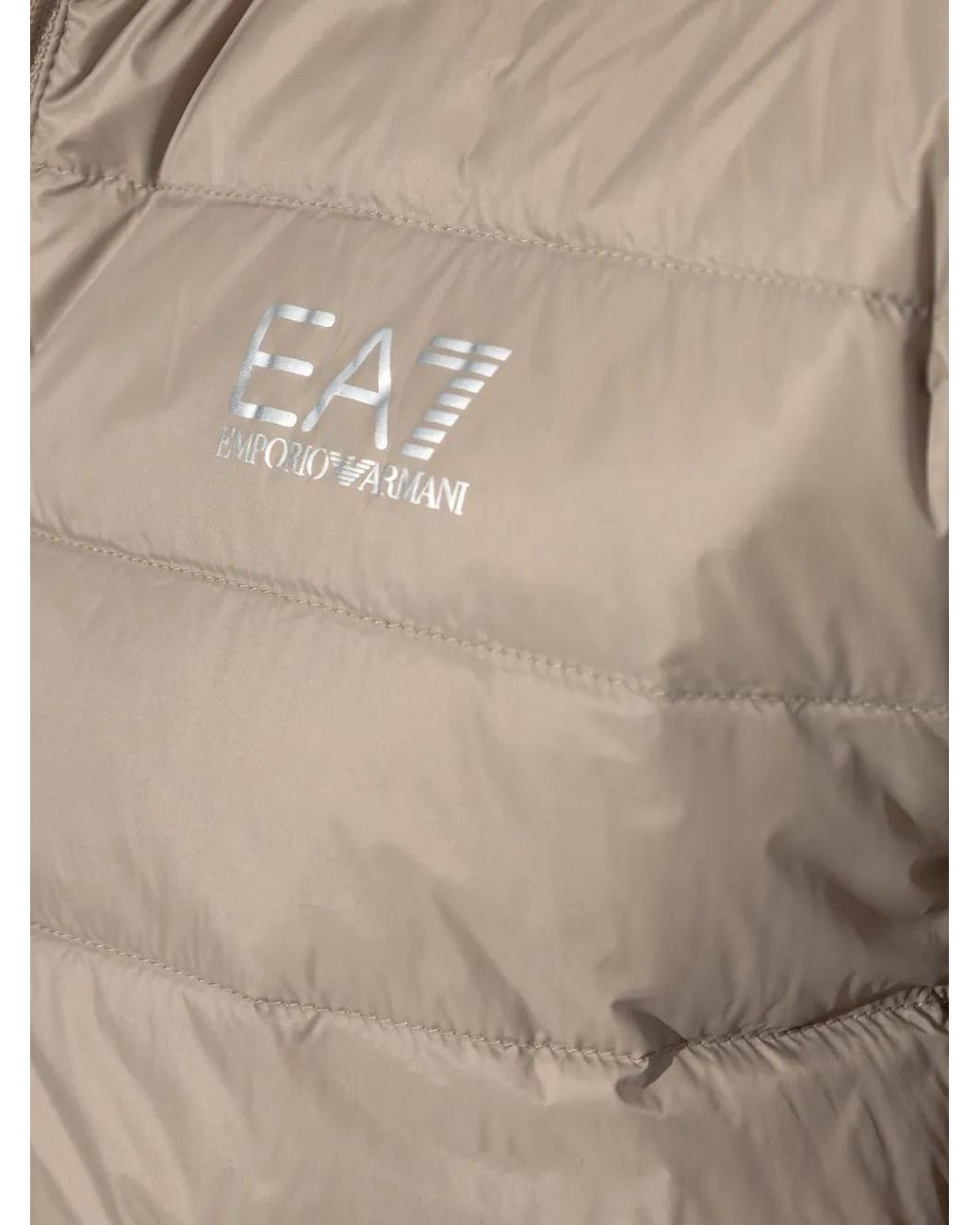 EA7 White Quilted Logo Jacket for men