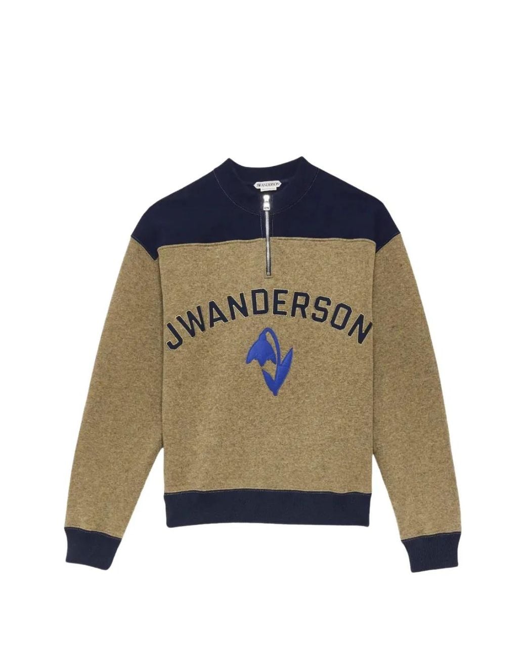 J.W. Anderson Blue Sweat Zippé À Logo Brodé for men