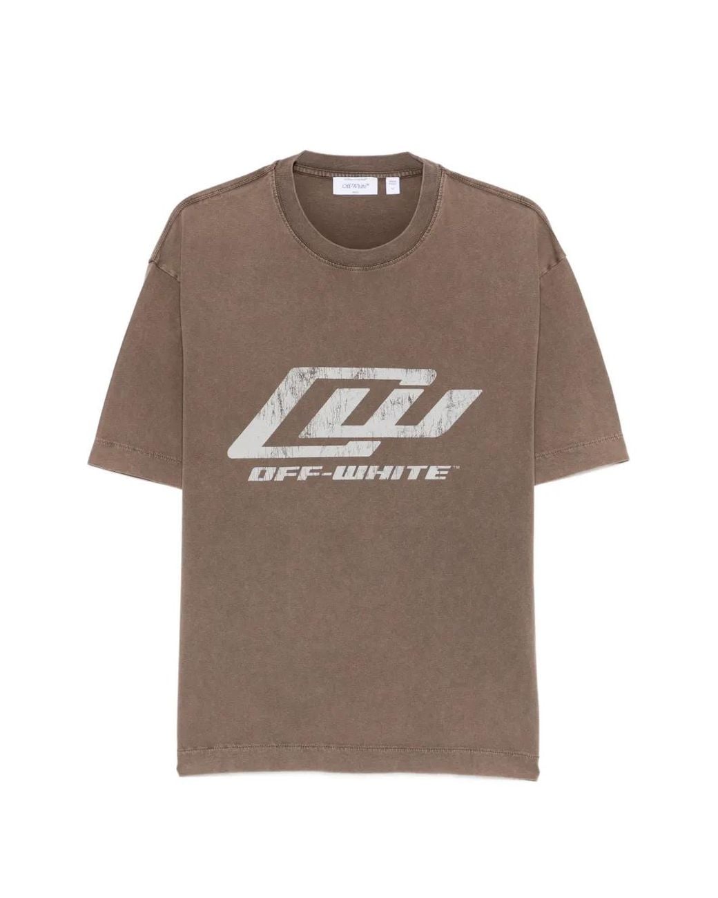 Off-White c/o Virgil Abloh Brown Off 'Owr Skate' Short Sleeve T-Shirt for men