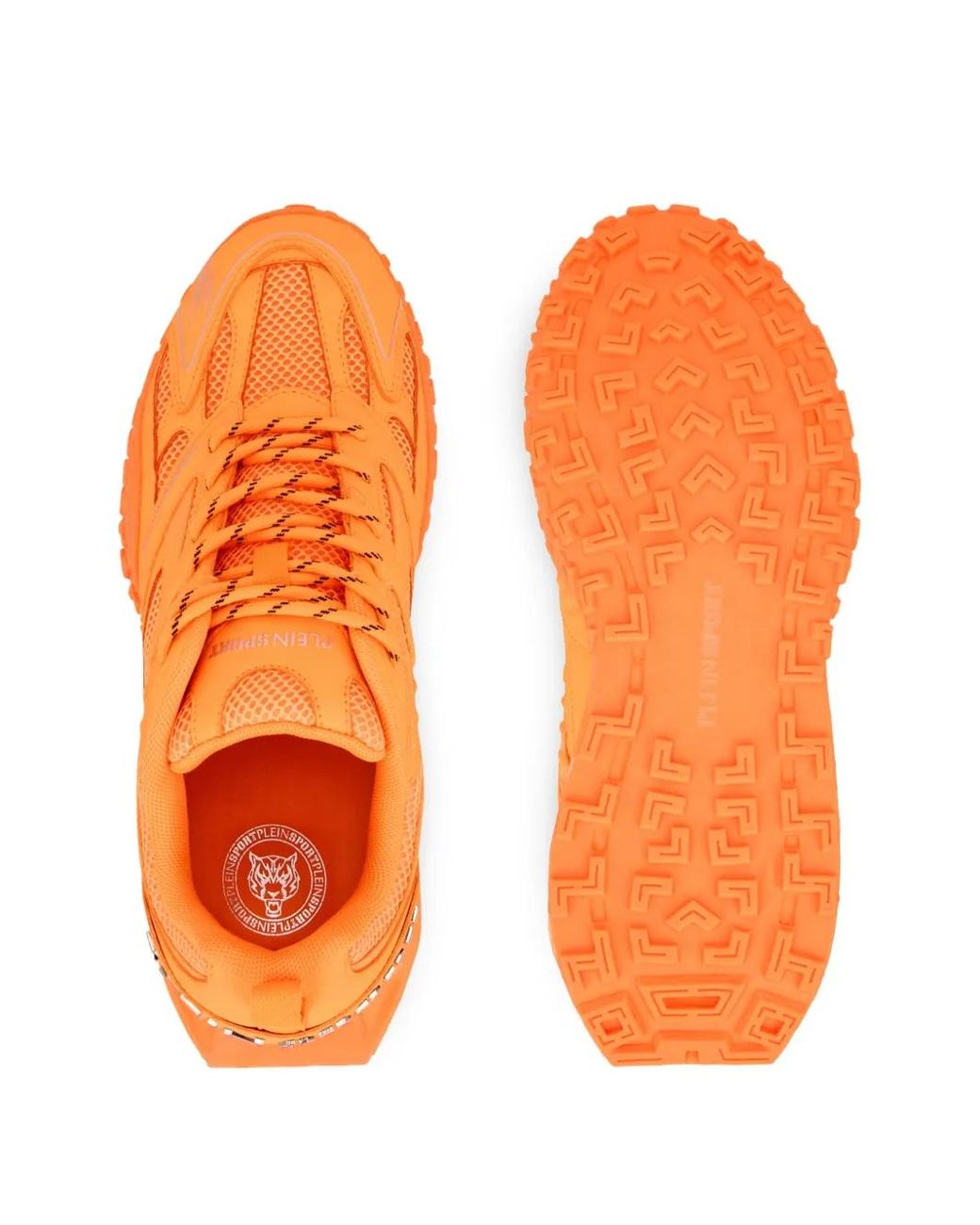 Philipp Plein Orange Urban Sprinter Mesh Sneakers
