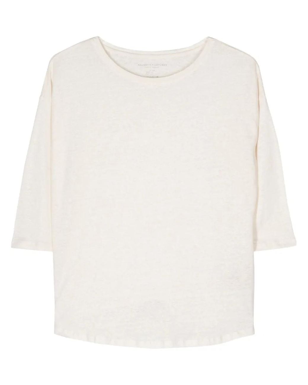 Majestic Filatures White Boat-Neck T-Shirt