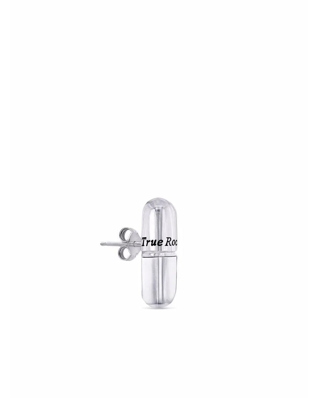 True Rocks White Pill Stud Earring for men