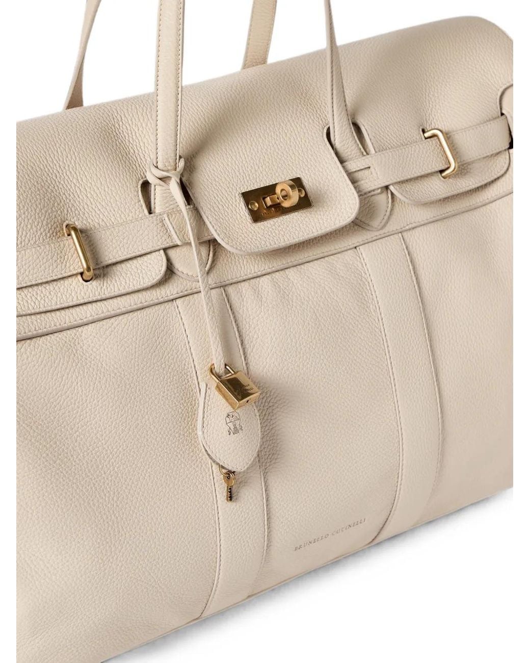 Brunello Cucinelli Natural Sac De Voyage Explorer En Peau De Cerf