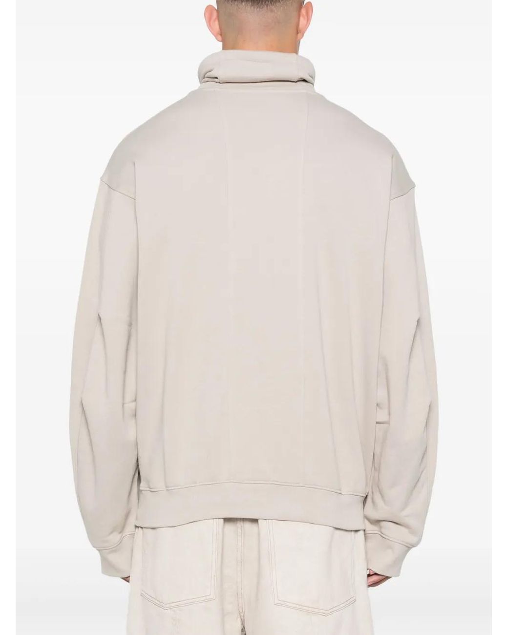 Helmut Lang White Funnel-Neck Sweatshirt for men