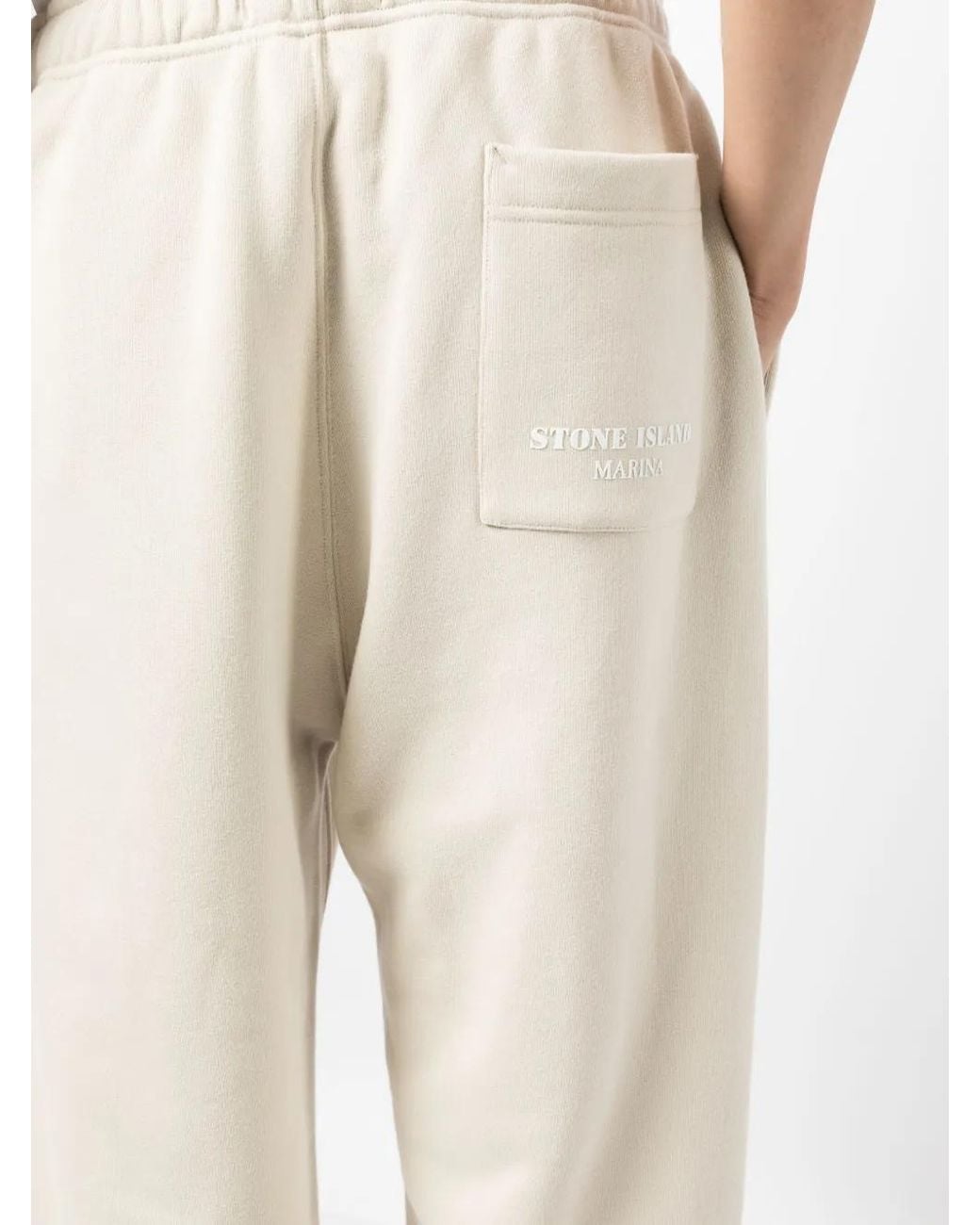 Stone Island White Trousers for men