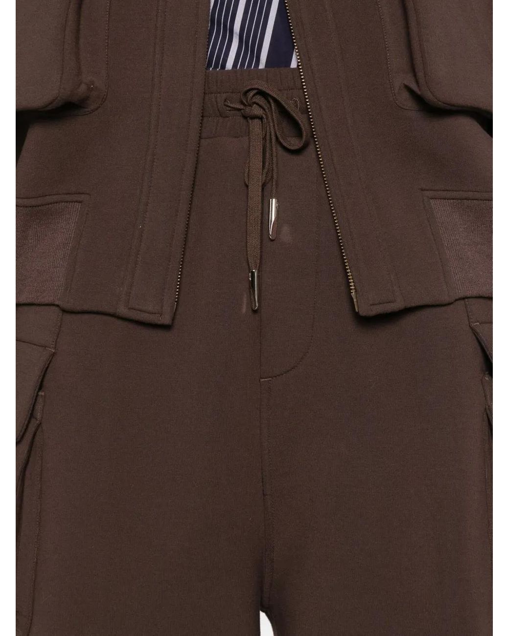 Feng Chen Wang Brown Cargo-Pocket Drawstring Trousers for men