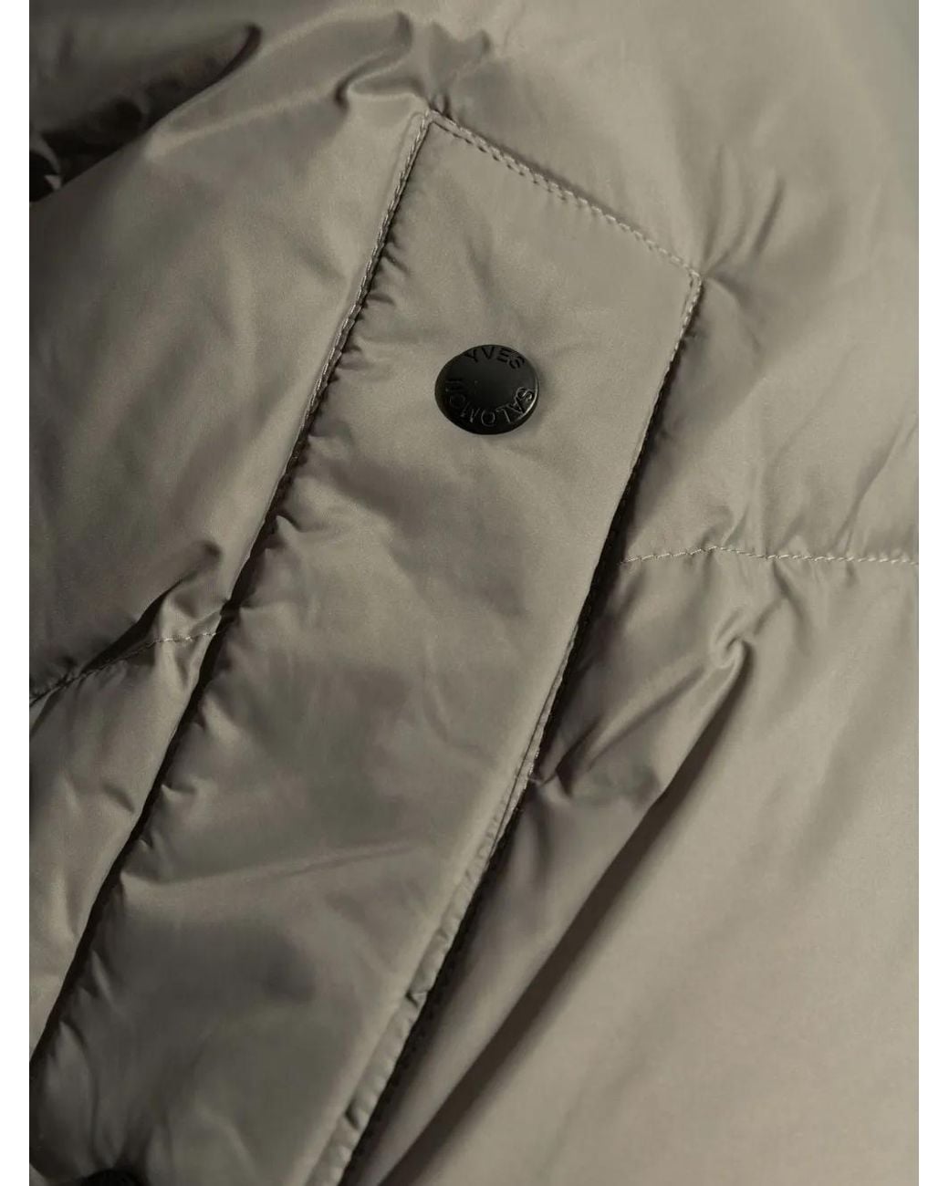 Yves Salomon Gray Detachable-Hood Down Coat