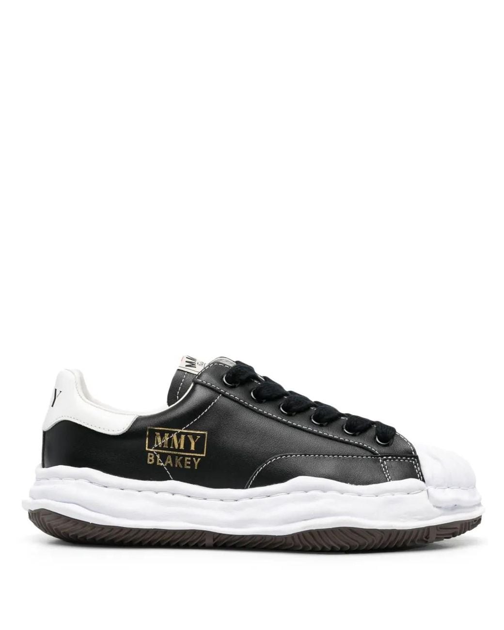 Maison Mihara Yasuhiro Black Blakey Original Sole Leather Low-Top Sneakers