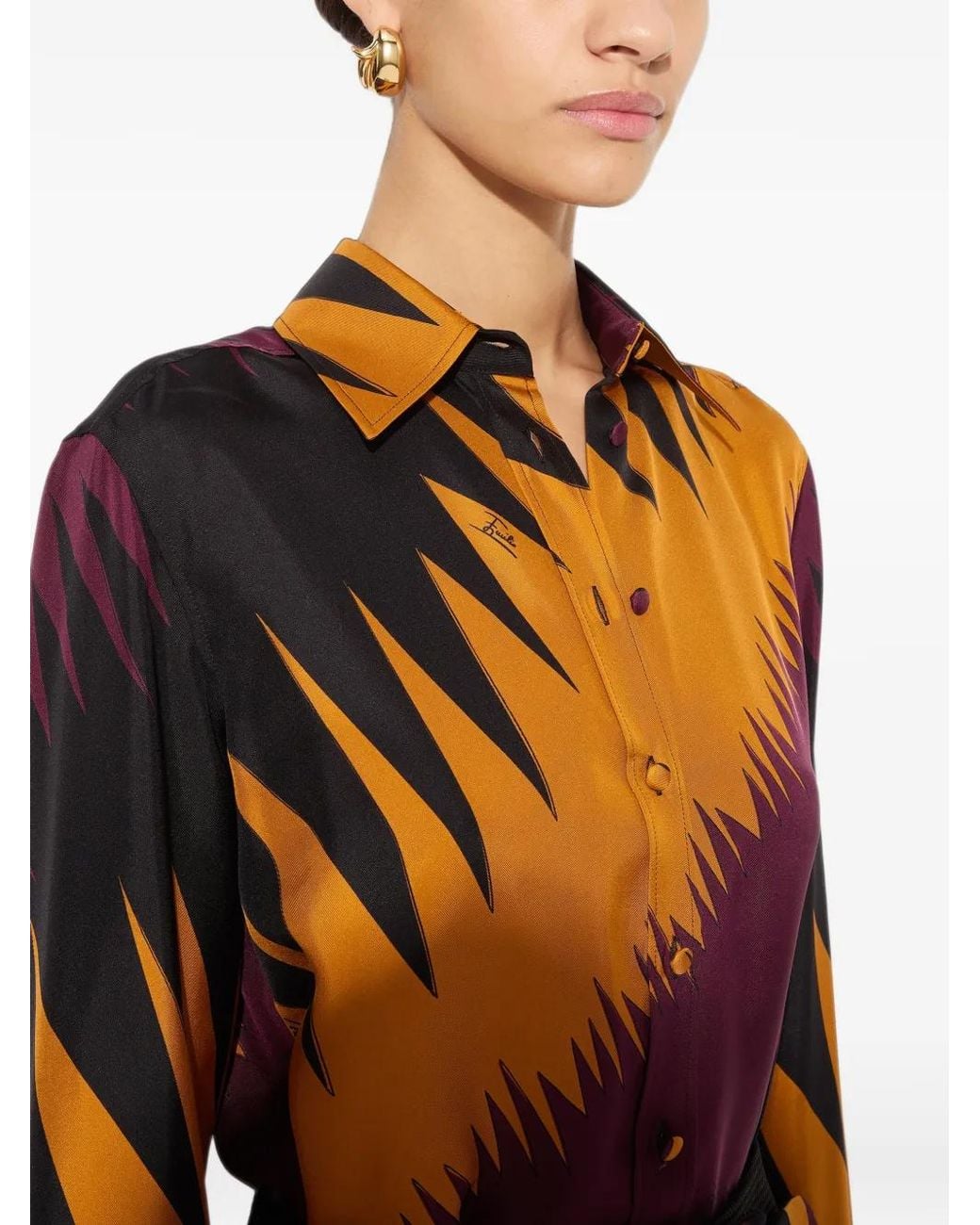 Emilio Pucci Red Drago-Print Silk Shirt