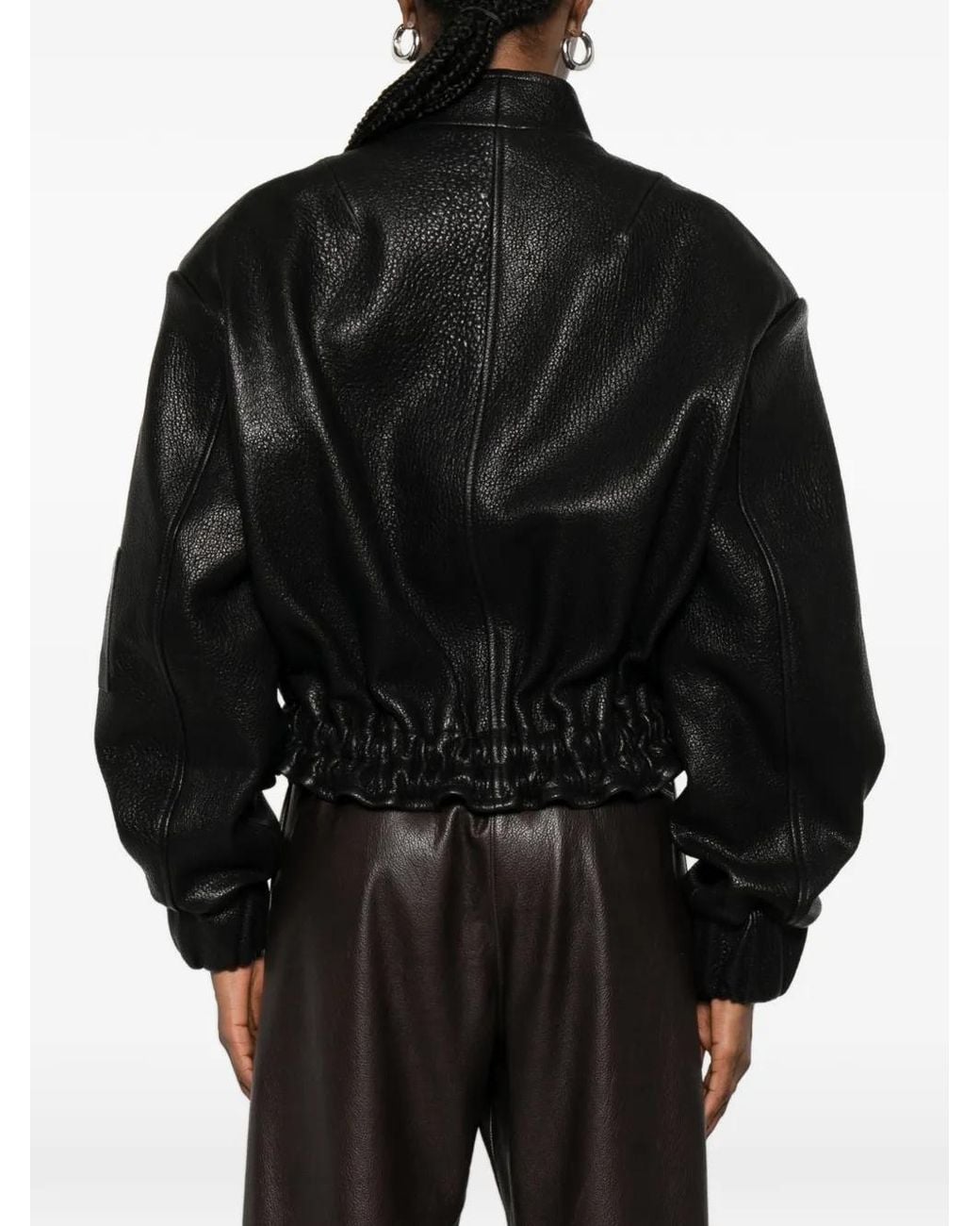 DUCIE Black Frankie Pebbled Leather Jacket