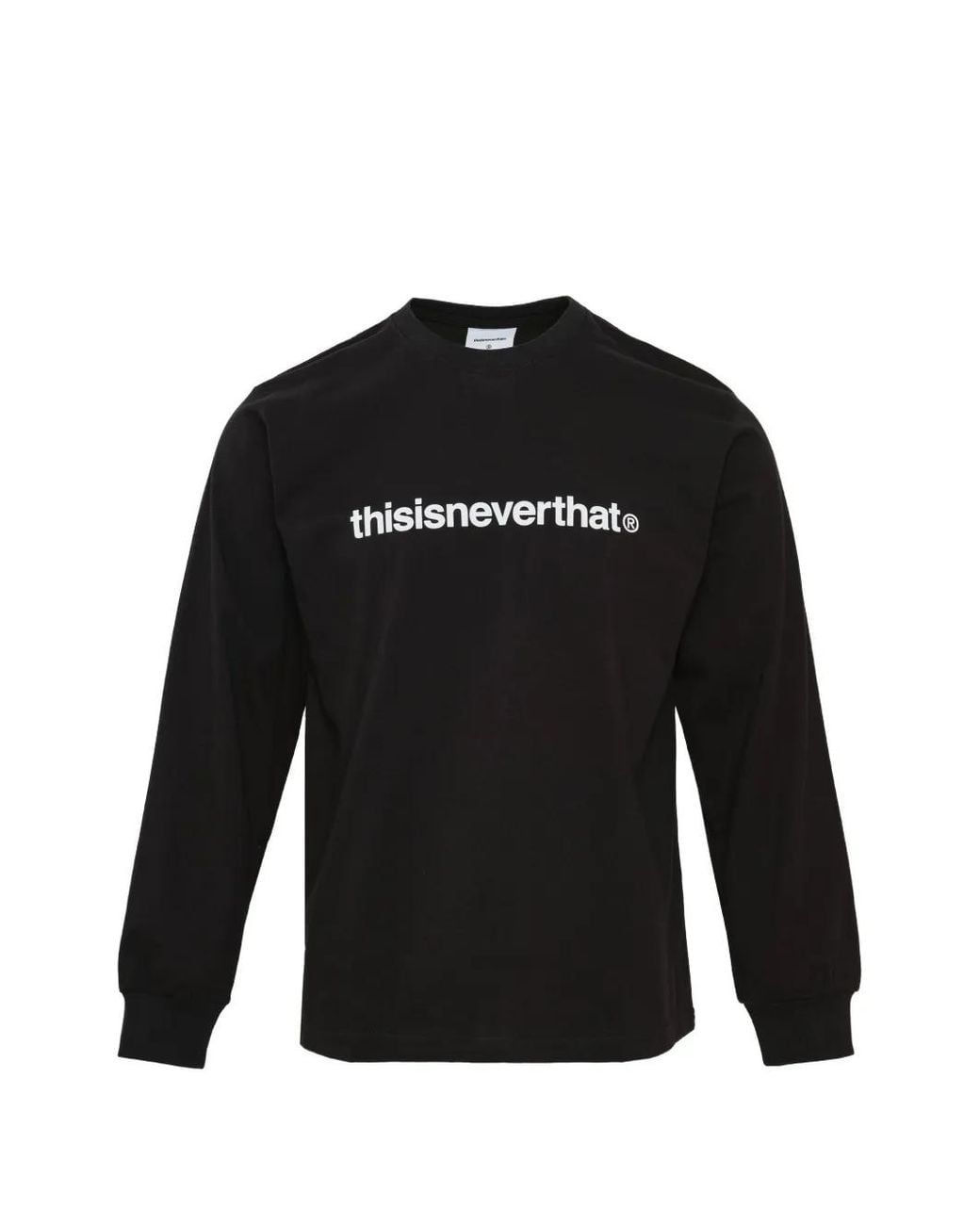 Thisisneverthat Black Logo-Print Long-Sleeved T-Shirt for men