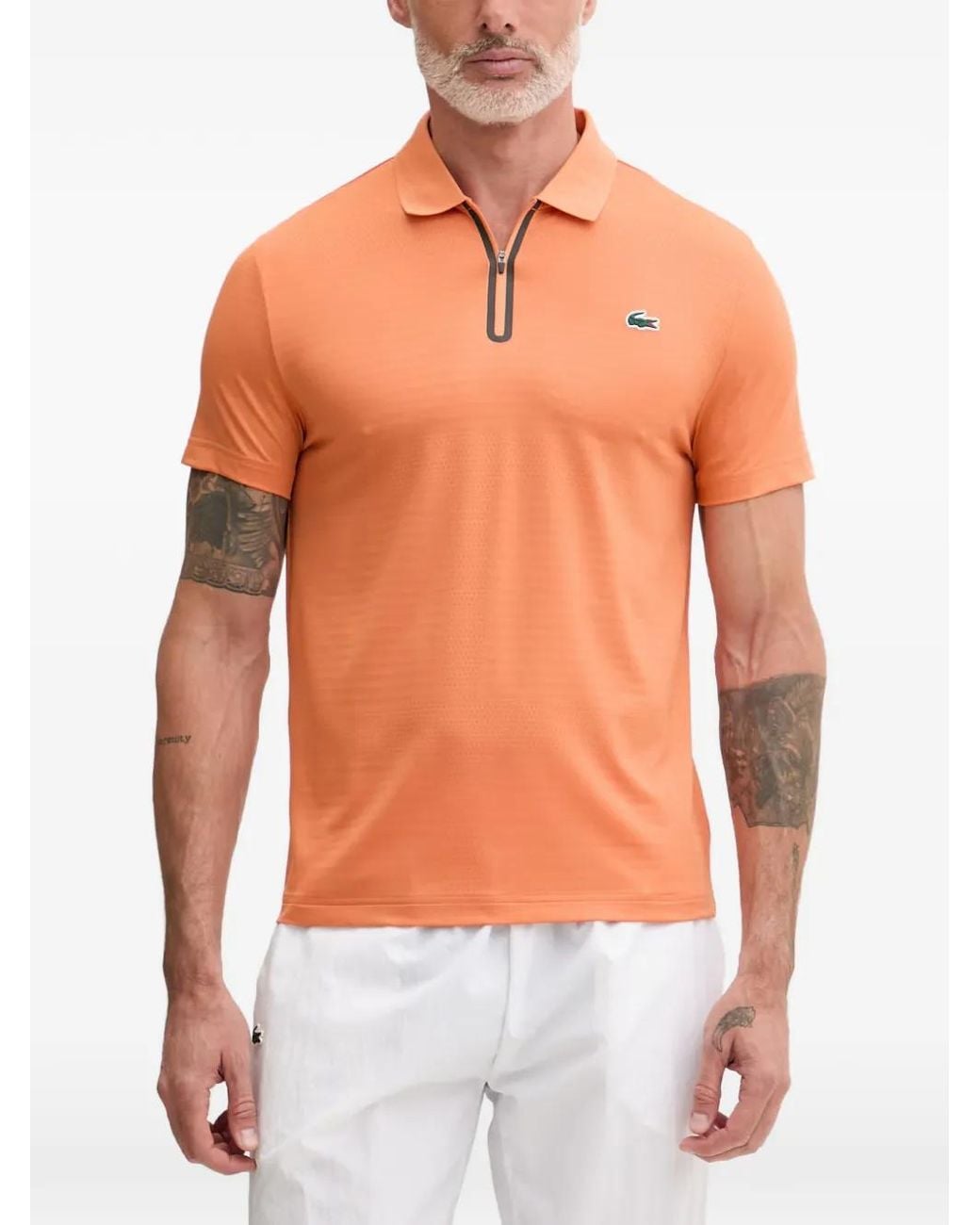 Lacoste Orange Ultra Dry Stretch Tennis Polo for men