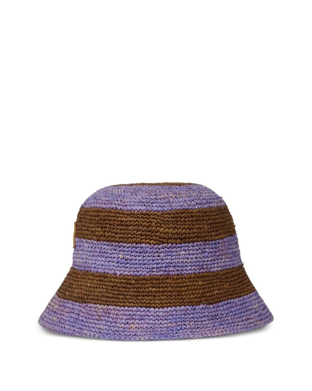 Paul Smith Purple Raffia Stripe Hat