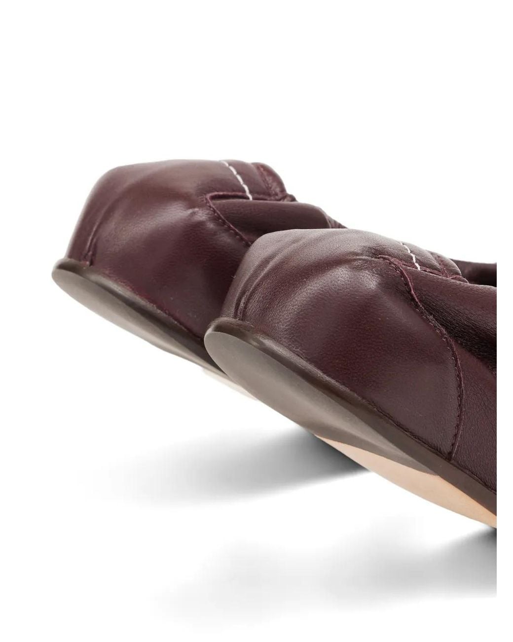 MM6 by Maison Margiela Brown Anatomic Numeric-Tag Ballet Flats