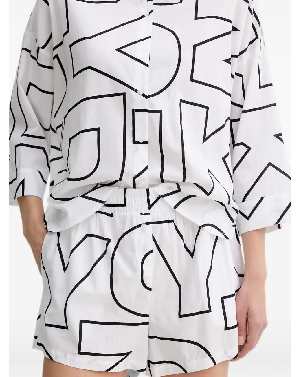 DKNY White Logo-Print Pajamas