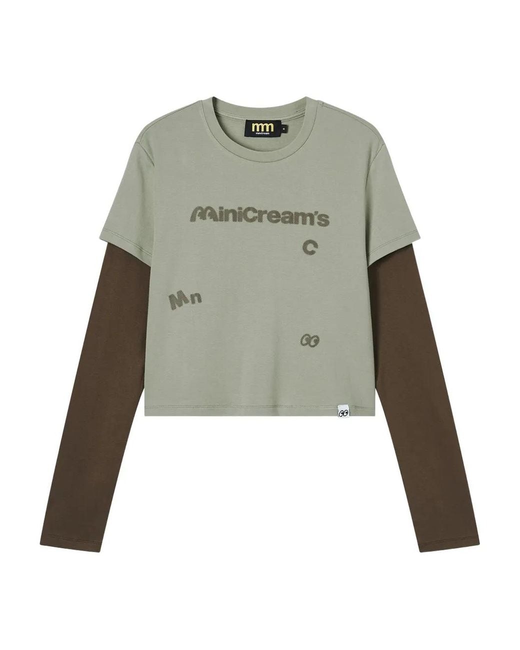 Mini Cream Green Layered Graphic Top