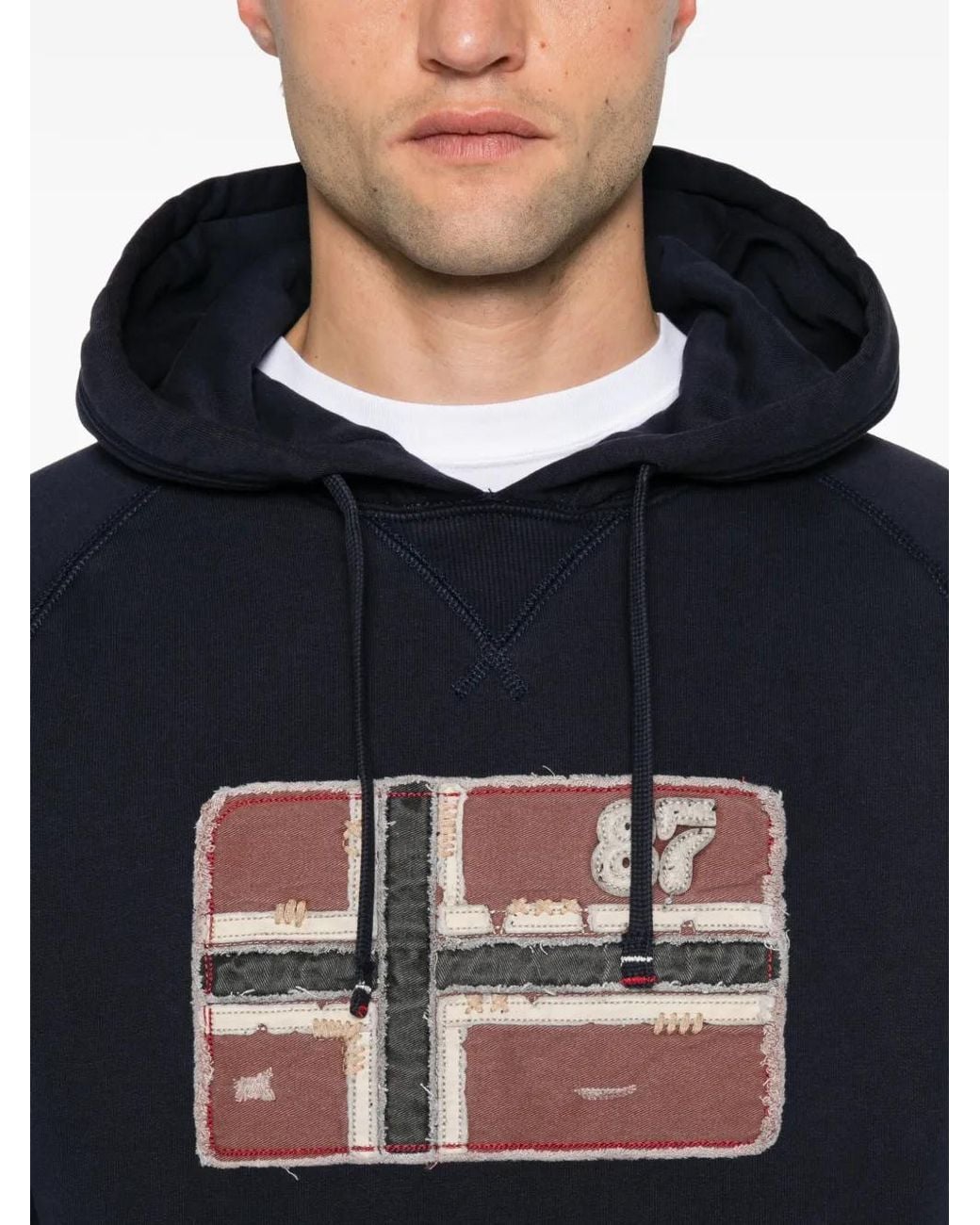 Napapijri Black Flag-Patch Hoodie for men