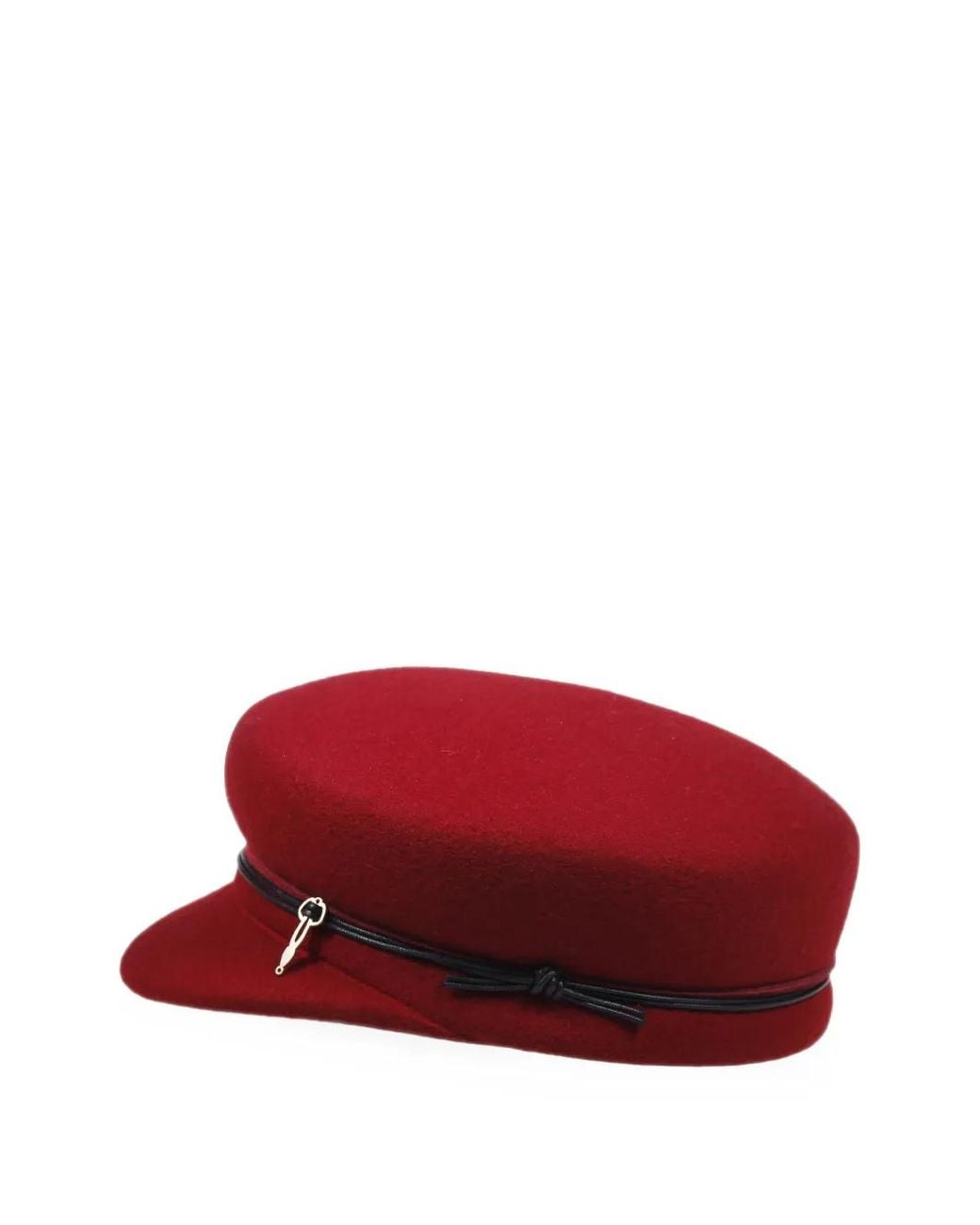 Catarzi Red Lisbona Knot-Detail Baker Boy Hat