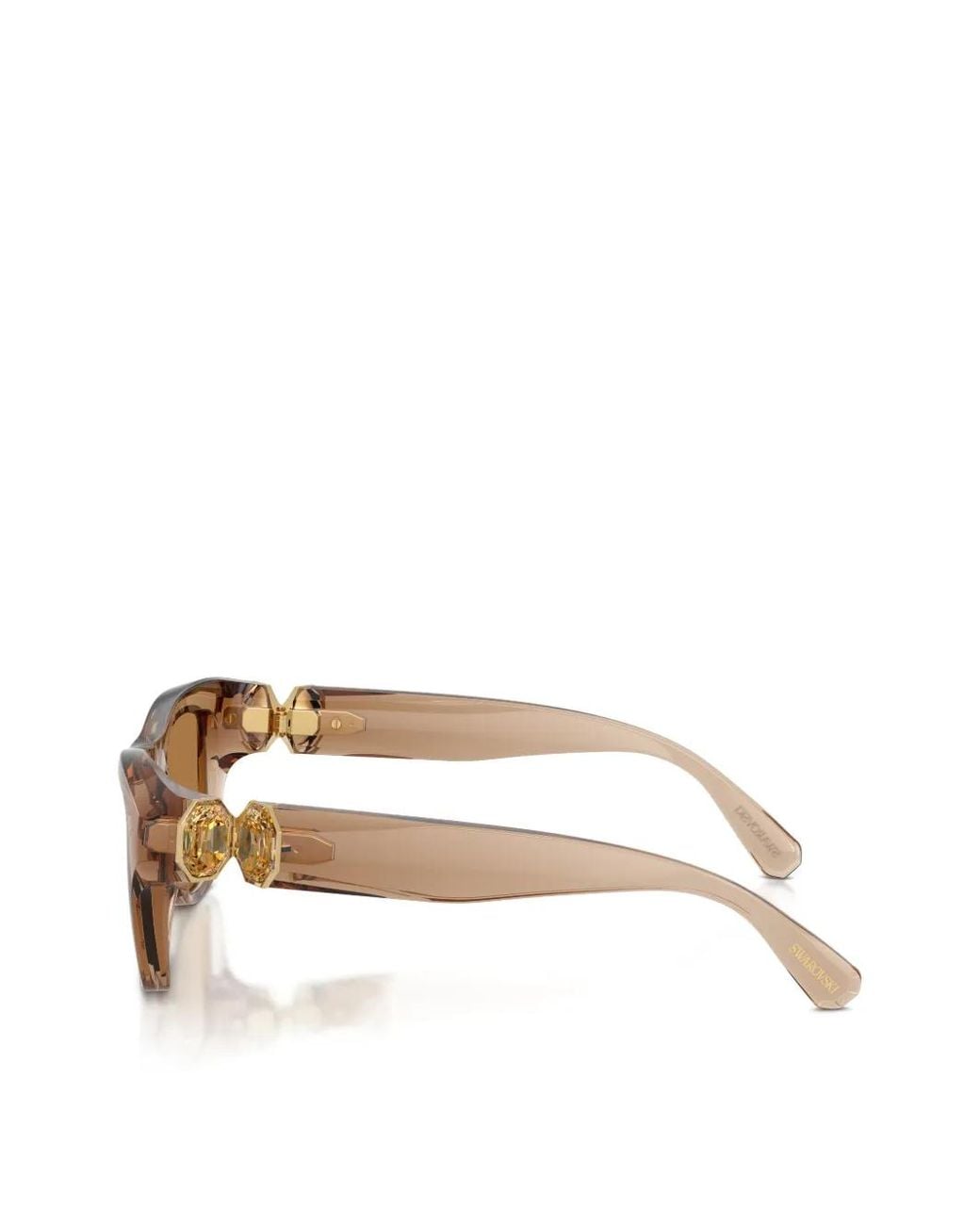 Swarovski Brown Crystal-Embellished Square-Frame Sunglasses