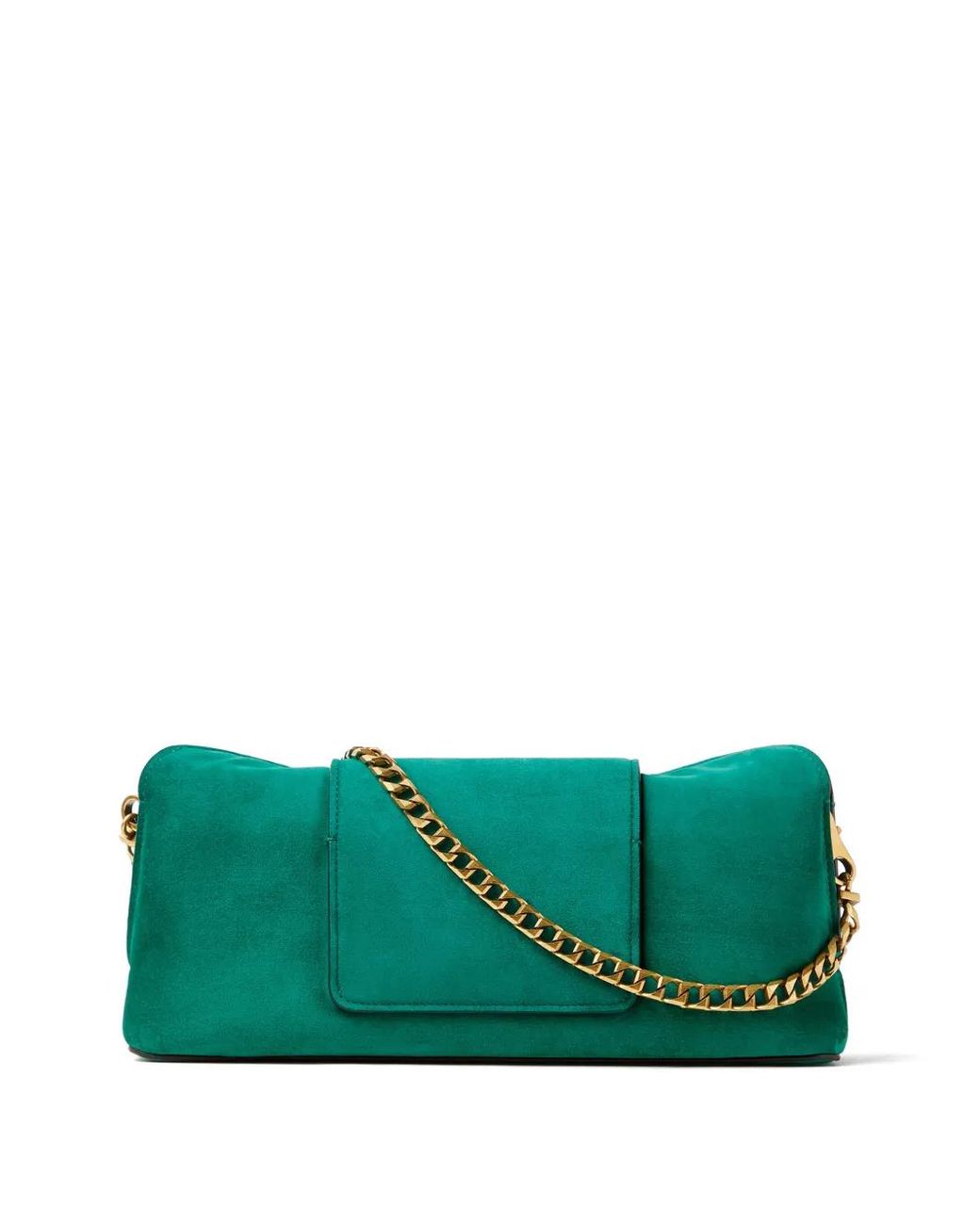 Versace Green Pochette En Daim Brodée Vivian