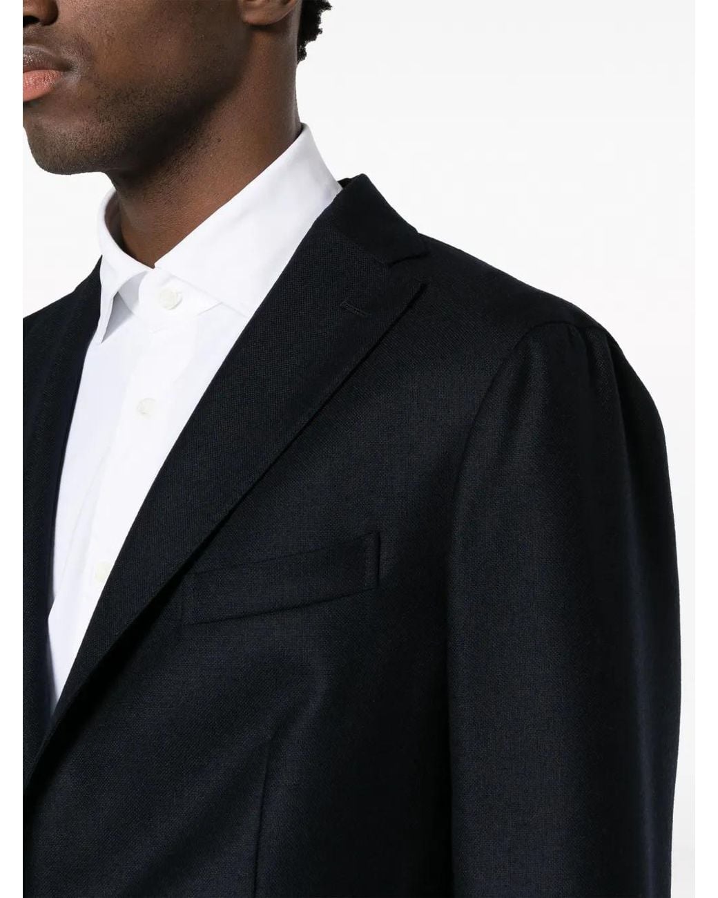 Boglioli Blue Single-Breasted Virgin Wool Blazer for men