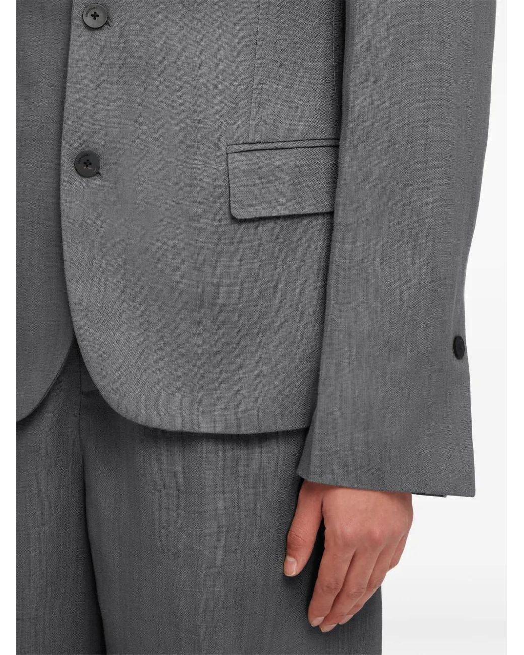 Ferragamo Black Single-Breasted Cotton Blazer for men