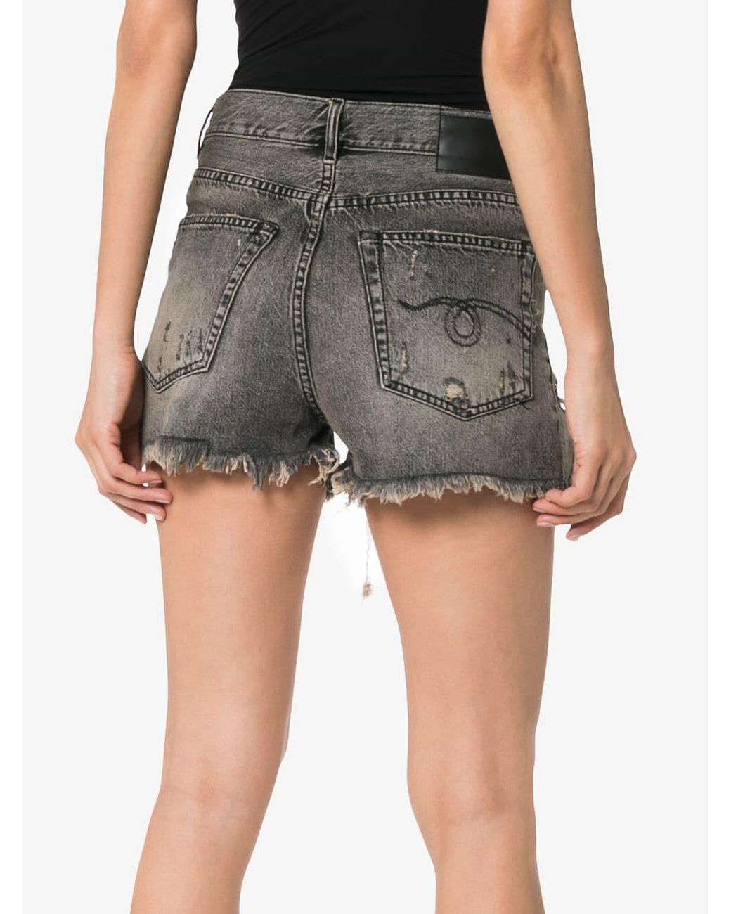 black shredded shorts