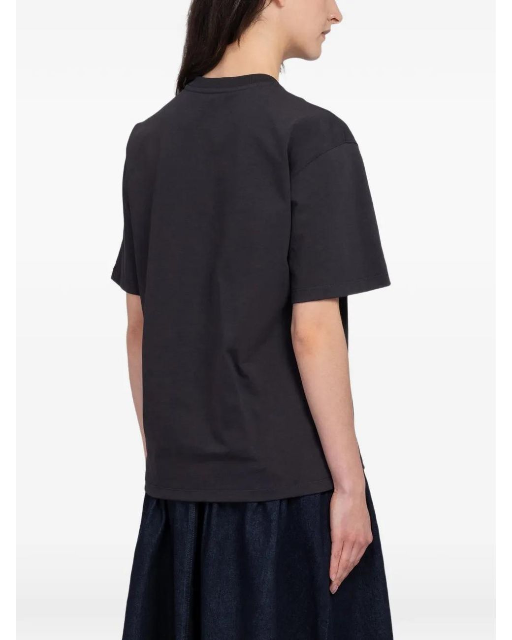 Ganni Black Logo-Print Cotton T-Shirt