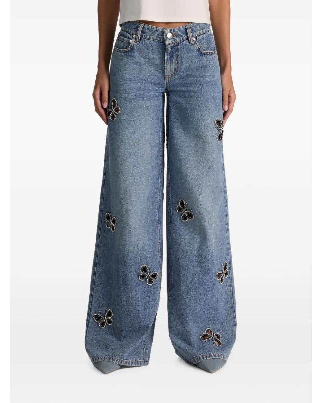 Alice + Olivia Blue Cutout Denim Jeans