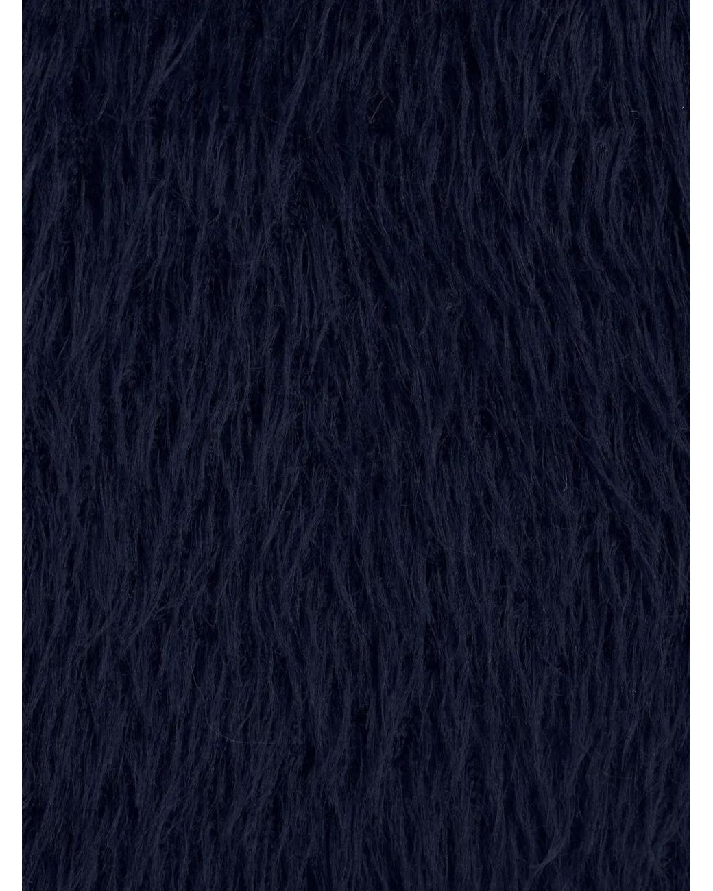 Etro Blue Brushed-Knit Cropped Cardigan