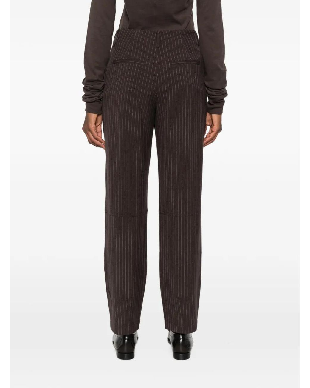 Yerse White Pinstripe-Pattern Trousers