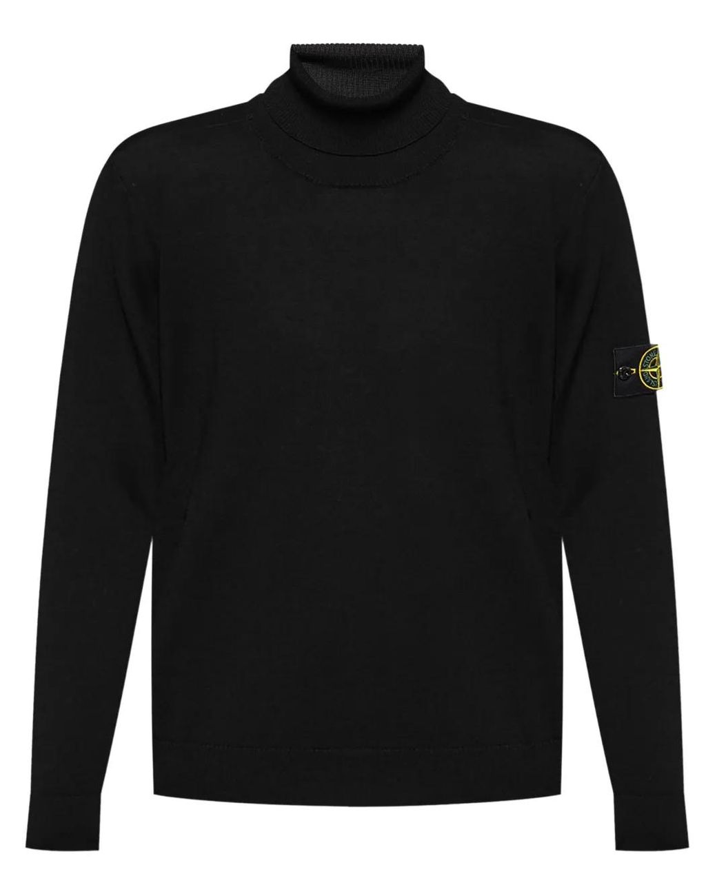 Pull En Laine À Patch Compass Stone Island pour homme en coloris Black