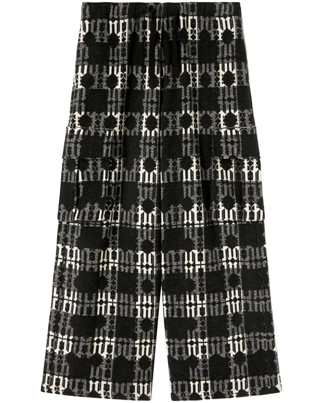 Palm Angels Black Cotton Cargo Trousers for men