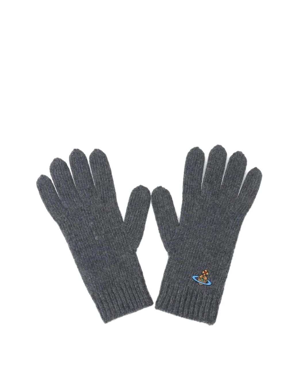 Vivienne Westwood Blue Orb-Appliqué Gloves