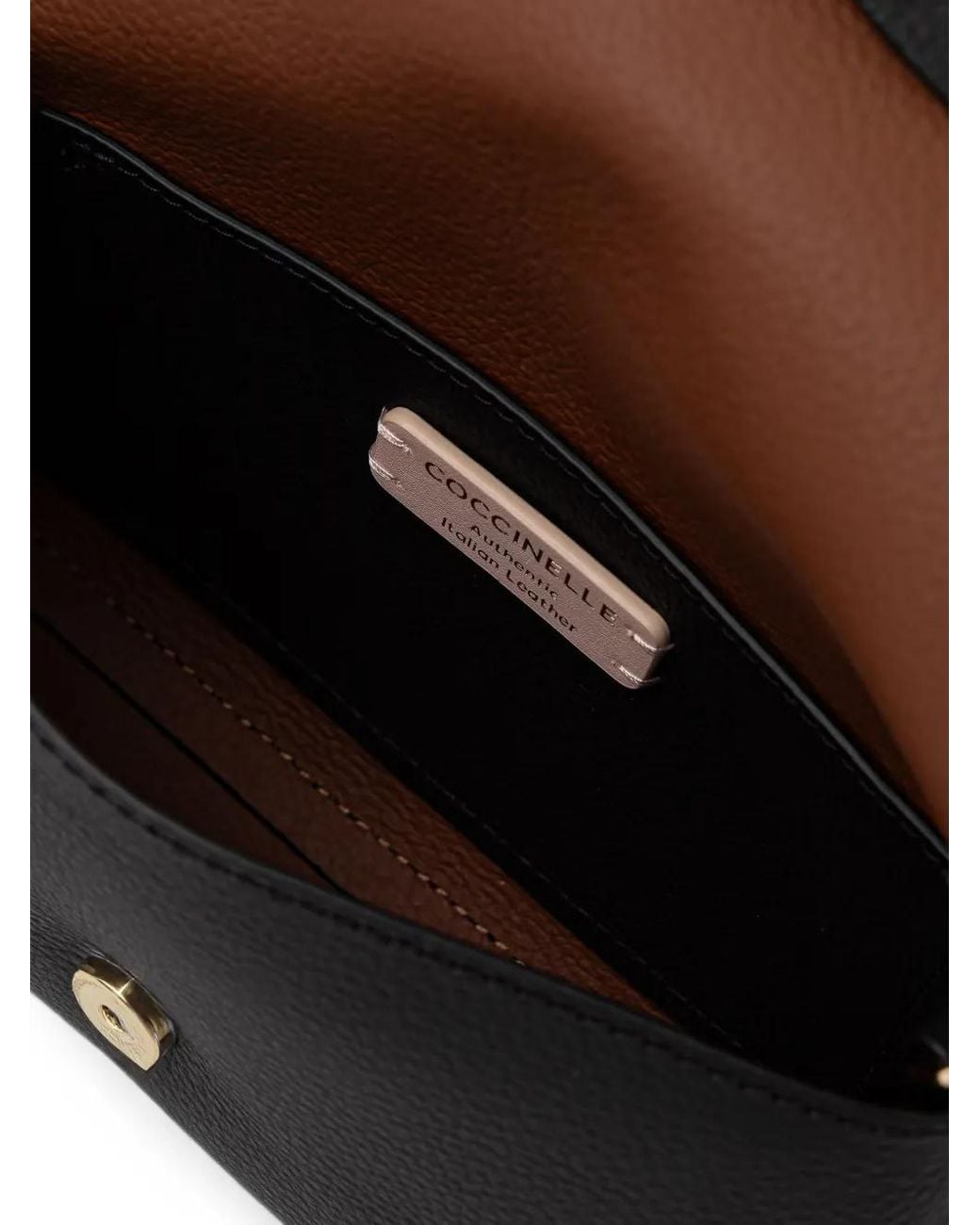 Coccinelle Black Grainy Calf Leather Crossbody Bag