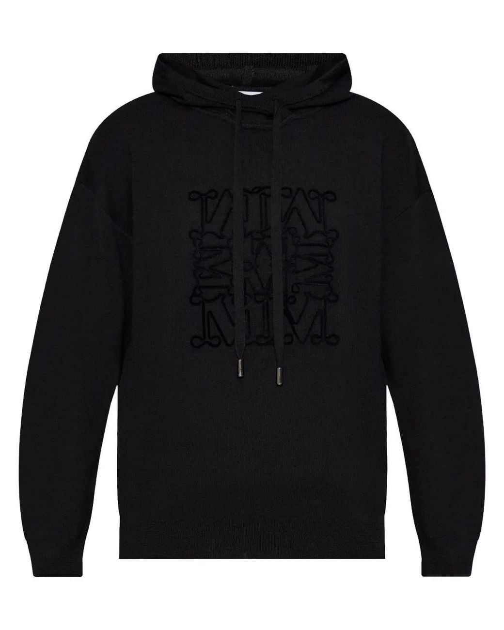 Max Mara Blue Logo-Embroidered Cashmere Hoodie